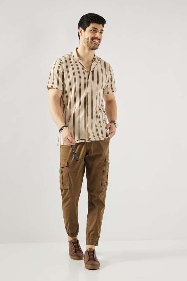 Stripes-Blended-Fabric-Relaxed-Fit-Men-s-Casual-Wear-Shirt