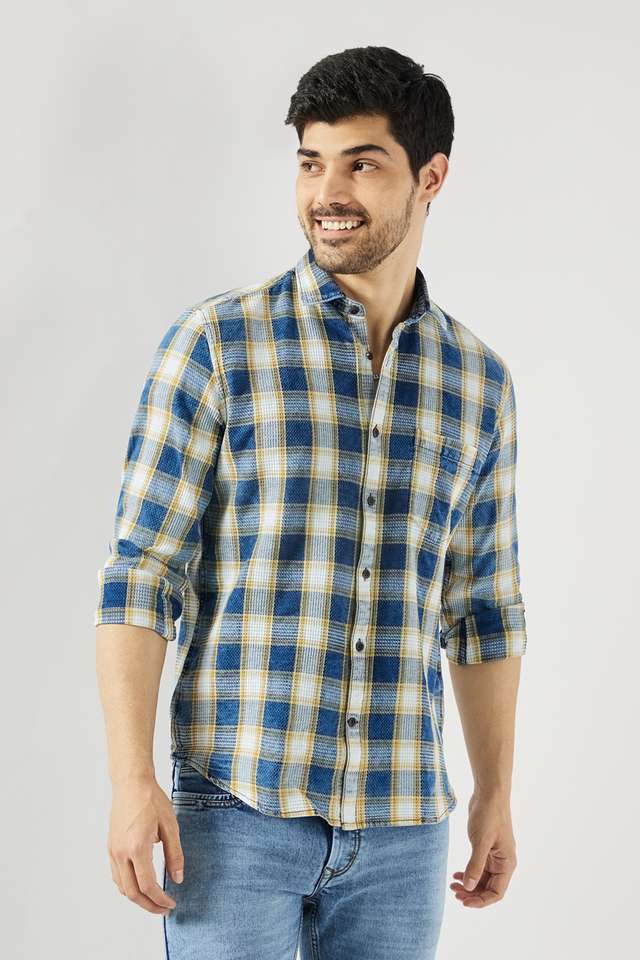 Checks-Cotton-Slim-Fit-Men-s-Casual-Wear-Shirt