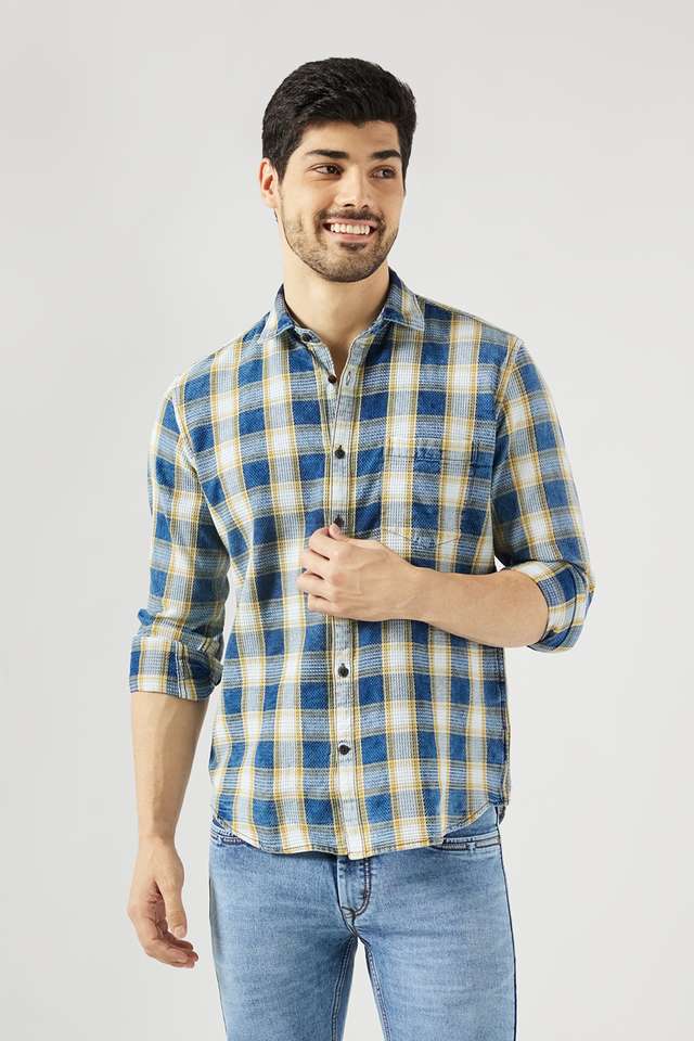 Checks-Cotton-Slim-Fit-Men-s-Casual-Wear-Shirt