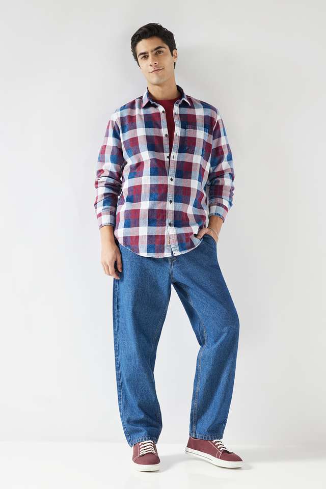 Checks-Cotton-Slim-Fit-Men-s-Casual-Wear-Shirt