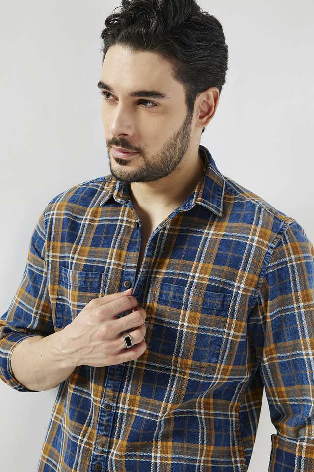 Checks-Cotton-Slim-Fit-Men-s-Casual-Wear-Shirt