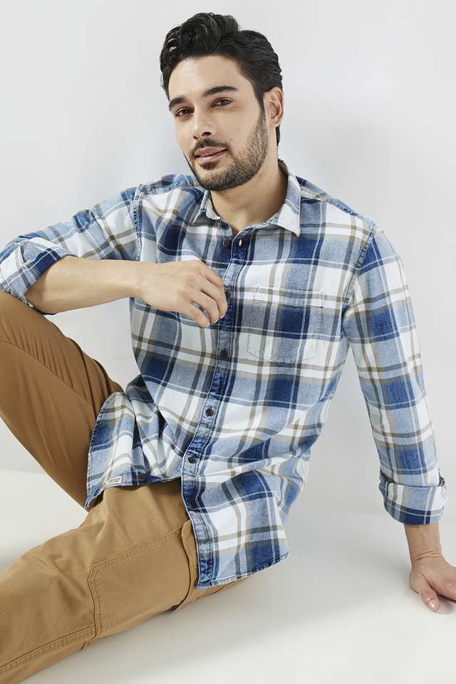 Checks-Cotton-Slim-Fit-Men-s-Casual-Wear-Shirt