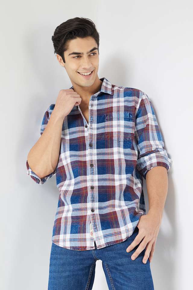 Checks-Cotton-Slim-Fit-Men-s-Casual-Wear-Shirt