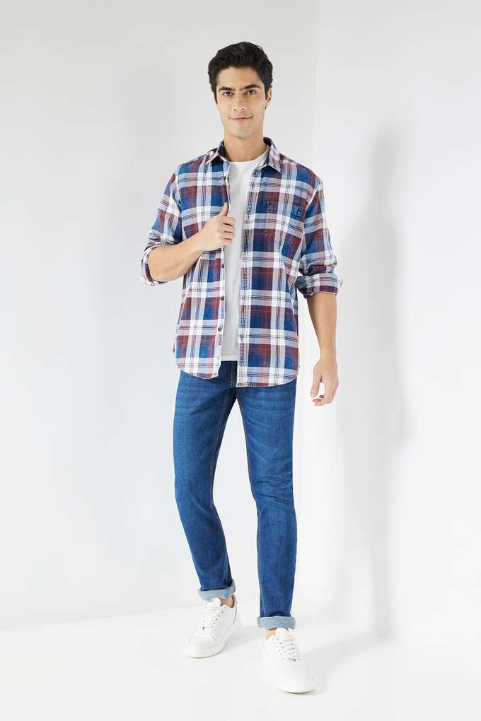 Checks-Cotton-Slim-Fit-Men-s-Casual-Wear-Shirt