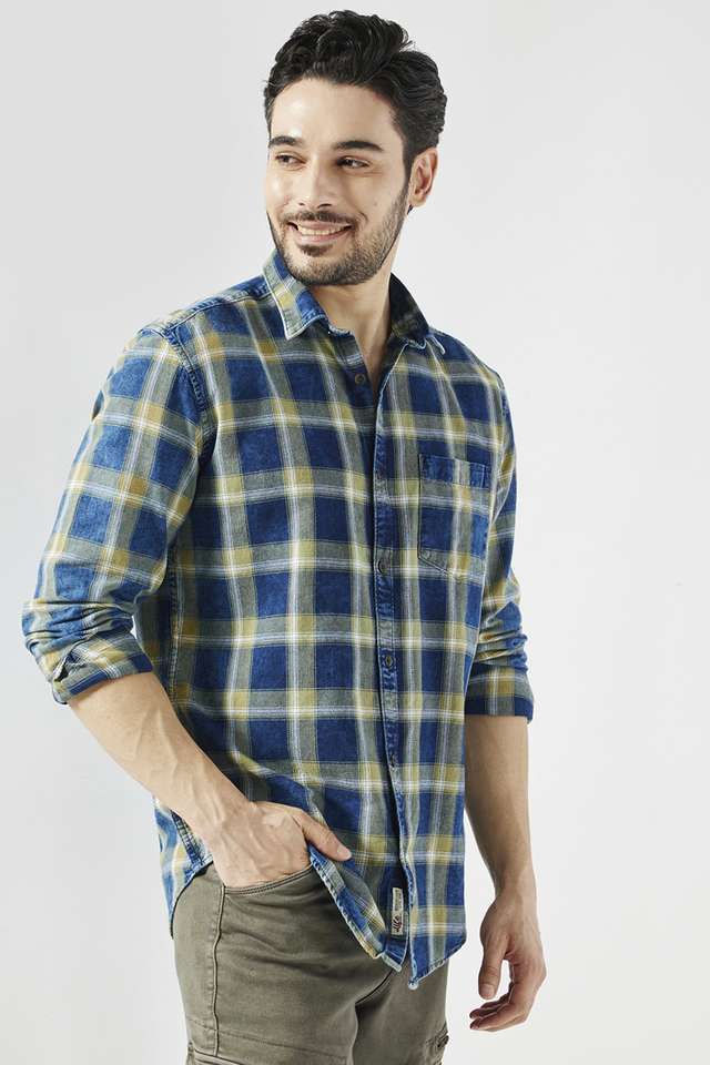 Checks-Cotton-Slim-Fit-Men-s-Casual-Wear-Shirt