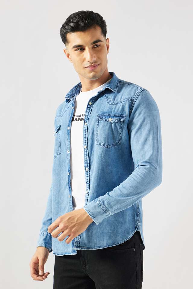 Solid-Cotton-Slim-Fit-Men-s-Casual-Wear-Shirt