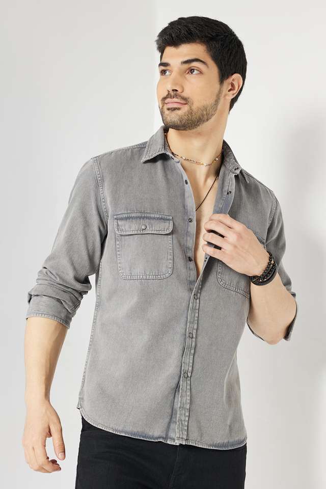 Solid-Cotton-Slim-Fit-Men-s-Casual-Wear-Shirt