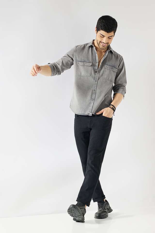 Solid-Cotton-Slim-Fit-Men-s-Casual-Wear-Shirt