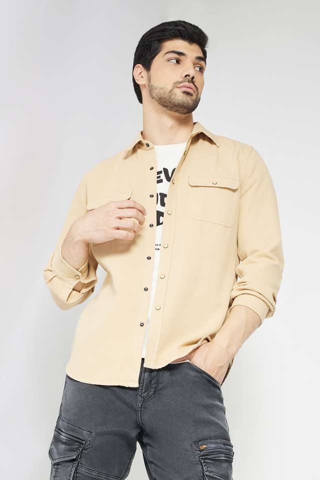 Solid-Cotton-Slim-Fit-Men-s-Casual-Wear-Shirt