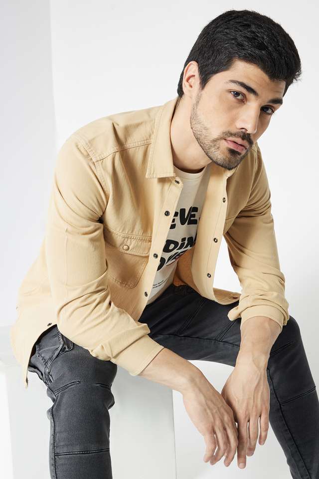 Solid-Cotton-Slim-Fit-Men-s-Casual-Wear-Shirt