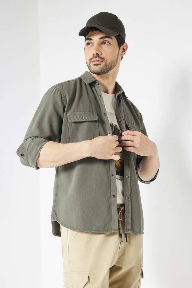 Solid-Cotton-Slim-Fit-Men-s-Casual-Wear-Shirt