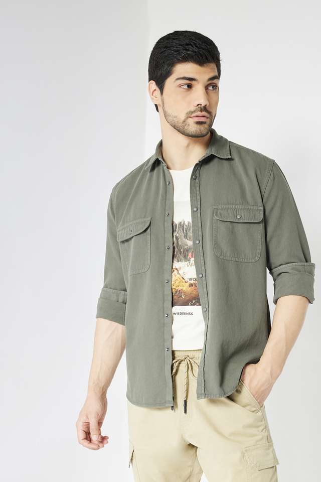 Solid-Cotton-Slim-Fit-Men-s-Casual-Wear-Shirt