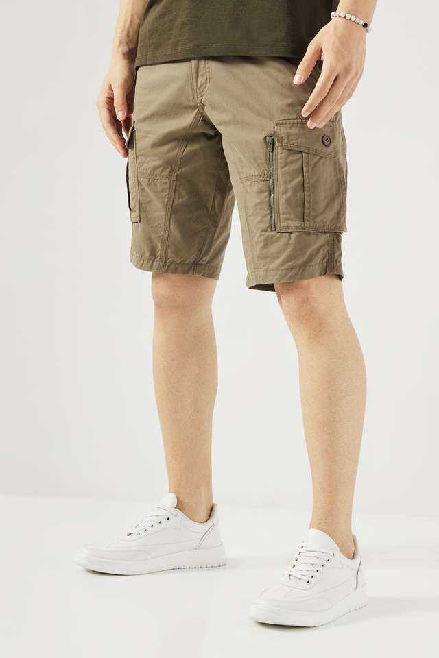 Solid-Cotton-Elastic-and-Drawstring-Men-s-Shorts