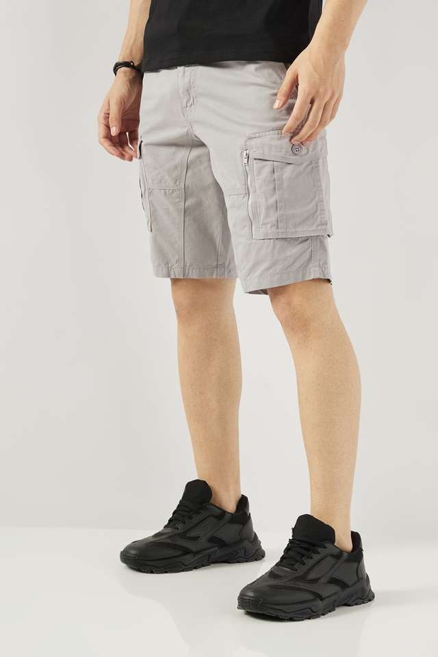 Solid-Cotton-Elastic-and-Drawstring-Men-s-Shorts