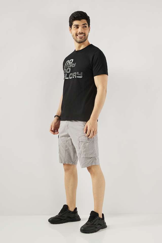 Solid-Cotton-Elastic-and-Drawstring-Men-s-Shorts