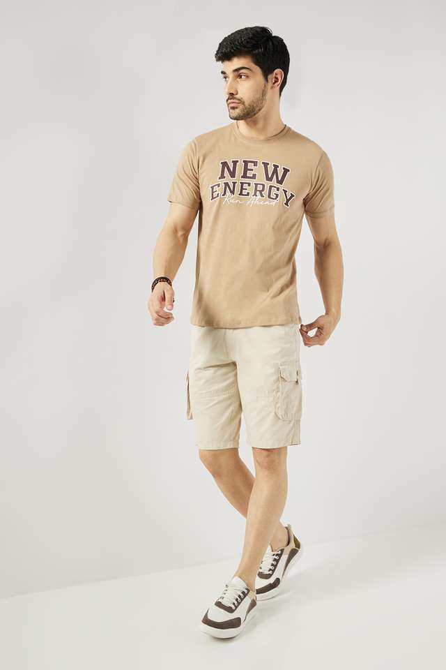 Solid-Cotton-Elastic-and-Drawstring-Men-s-Shorts