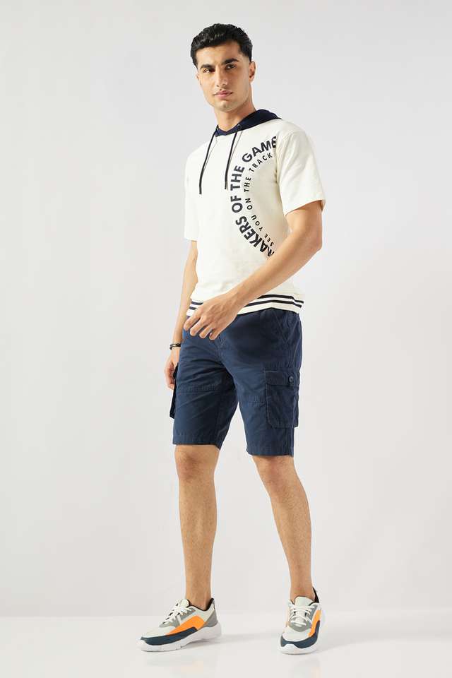 Solid-Cotton-Elastic-&-Drawstring-Closure-Men-s-Shorts
