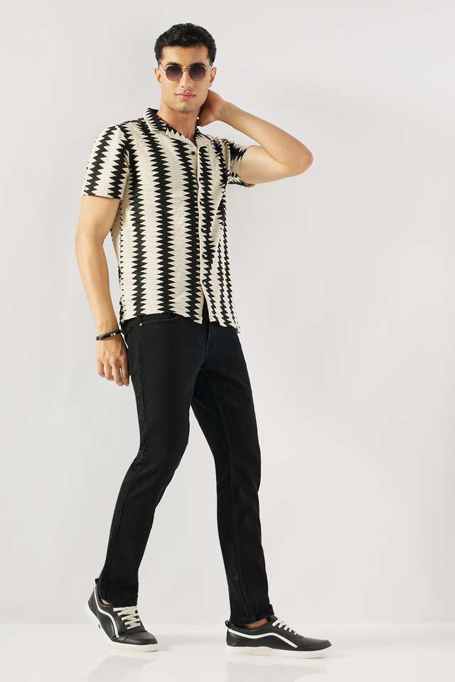 Textured-Blended-Fabric-Slim-Fit-Men-s-Casual-Wear-Shirt