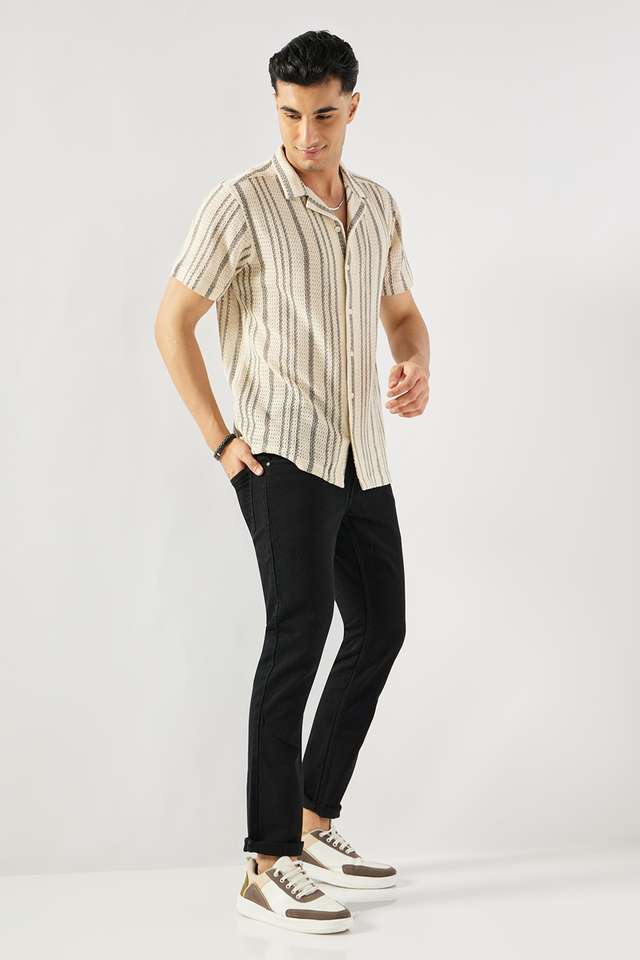 Textured-Blended-Fabric-Slim-Fit-Men-s-Casual-Wear-Shirt