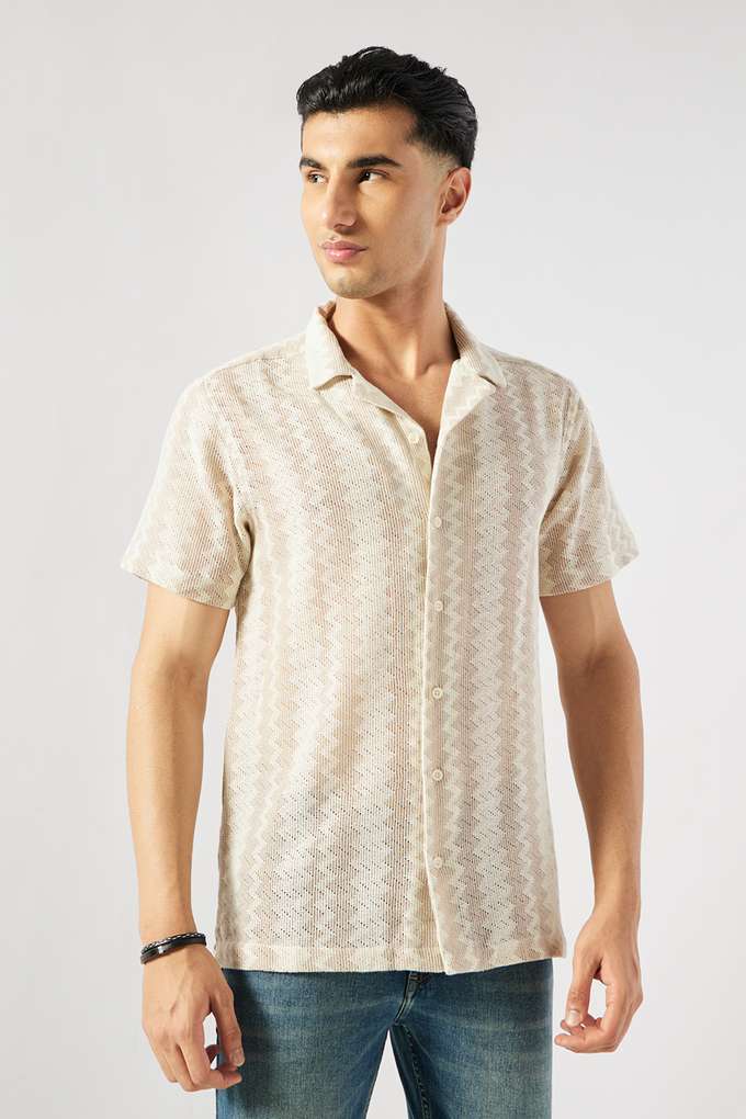 Textured-Blended-Fabric-Slim-Fit-Men-s-Casual-Wear-Shirt