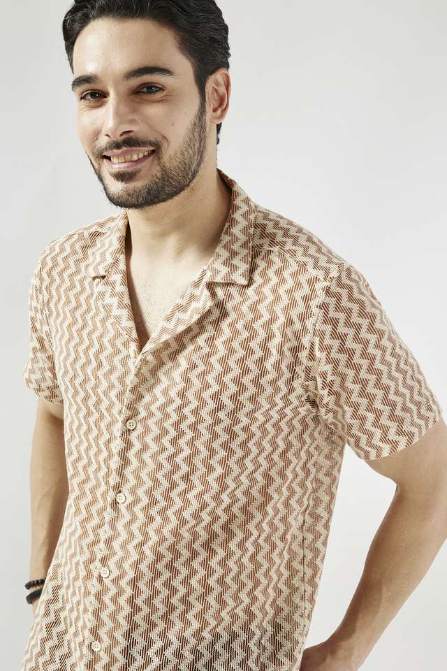 Textured-Blended-Fabric-Slim-Fit-Men-s-Casual-Wear-Shirt