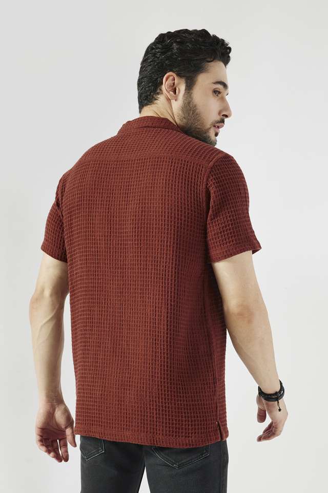 Textured-Cotton-Slim-Fit-Men-s-Casual-Wear-Shirt