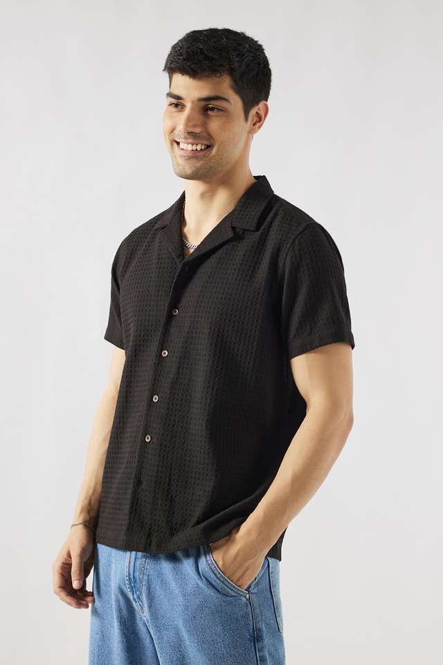 Textured-Cotton-Slim-Fit-Men-s-Casual-Wear-Shirt