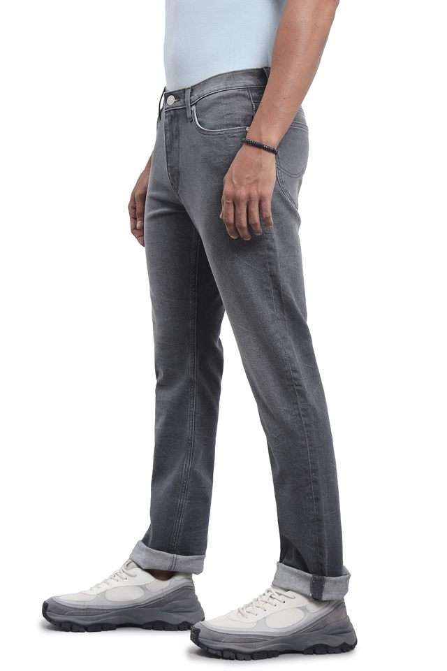 Buy Lee Grey Light Wash Blended Fabric Straight Fit Men Jeans