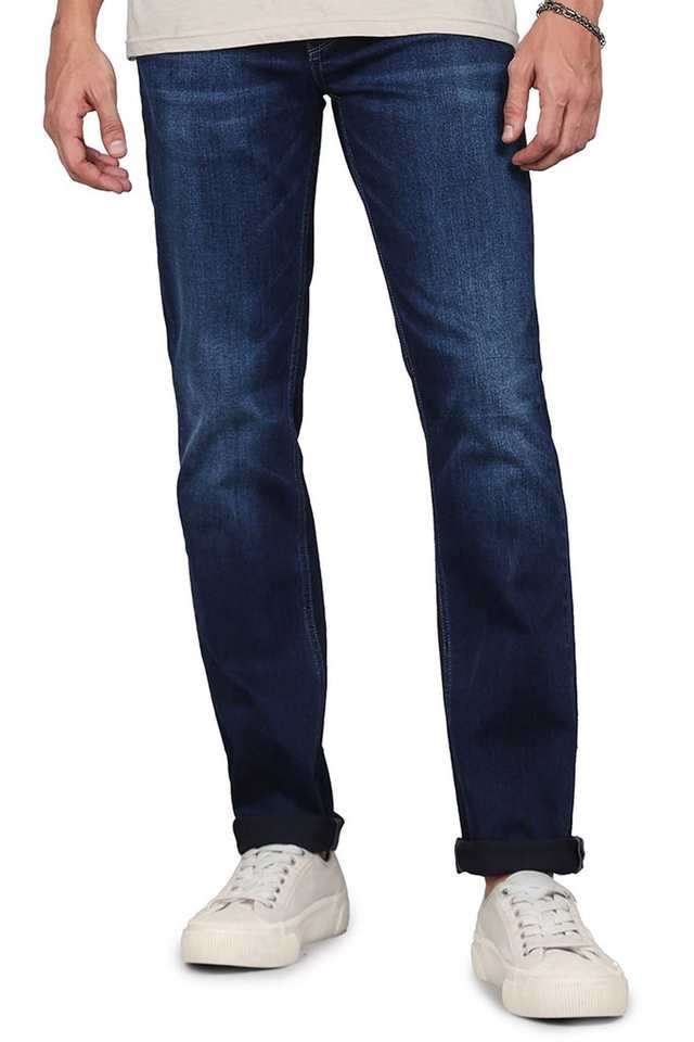 Light-Wash-Polyester-Tapered-Fit-Men-s-Jeans