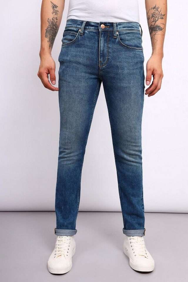 Light-Wash-Cotton-Blend-Tapered-Fit-Men-s-Jeans