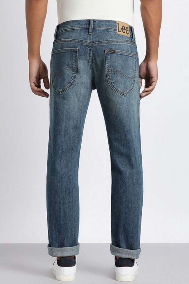 Light-Wash-Cotton-Blend-Tapered-Fit-Men-s-Jeans