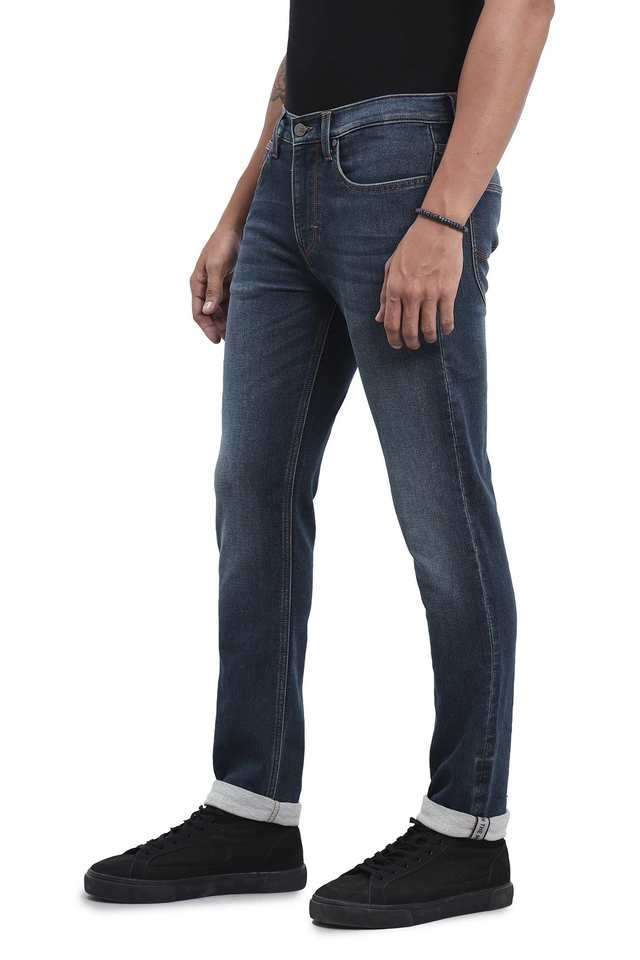 Light-Wash-Polyester-Tapered-Fit-Men-s-Jeans
