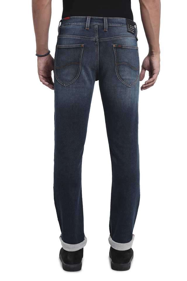 Light-Wash-Polyester-Tapered-Fit-Men-s-Jeans