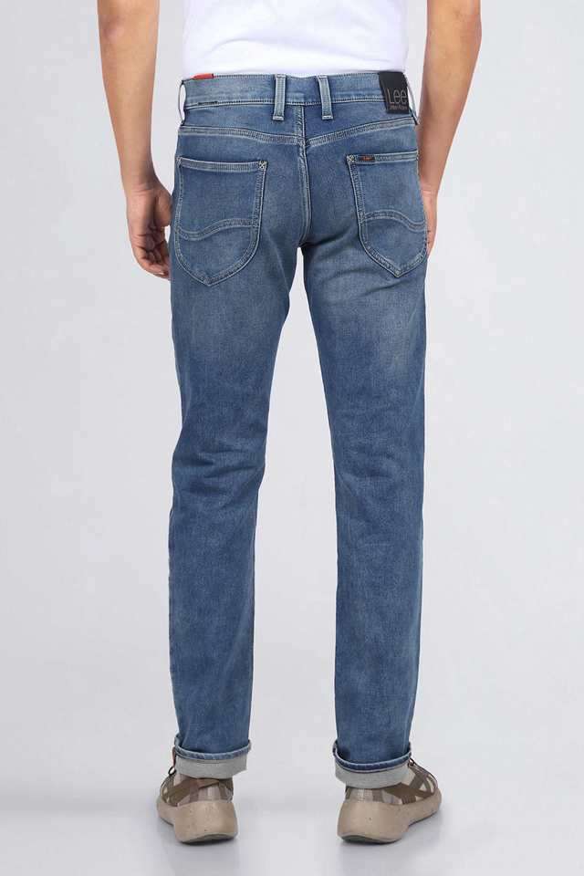 Light-Wash-Polyester-Tapered-Fit-Men-s-Jeans