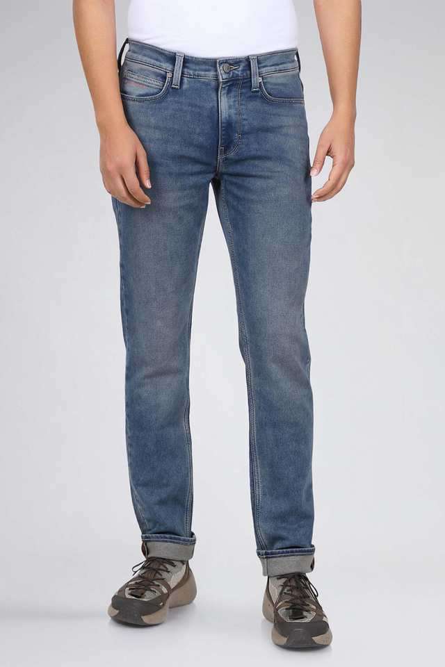 Light-Wash-Polyester-Skinny-Fit-Men-s-Jeans