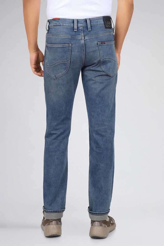 Light-Wash-Polyester-Skinny-Fit-Men-s-Jeans