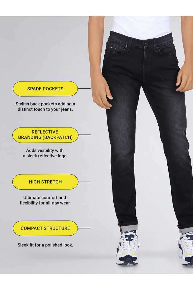 Light-Wash-Polyester-Skinny-Fit-Men-s-Jeans