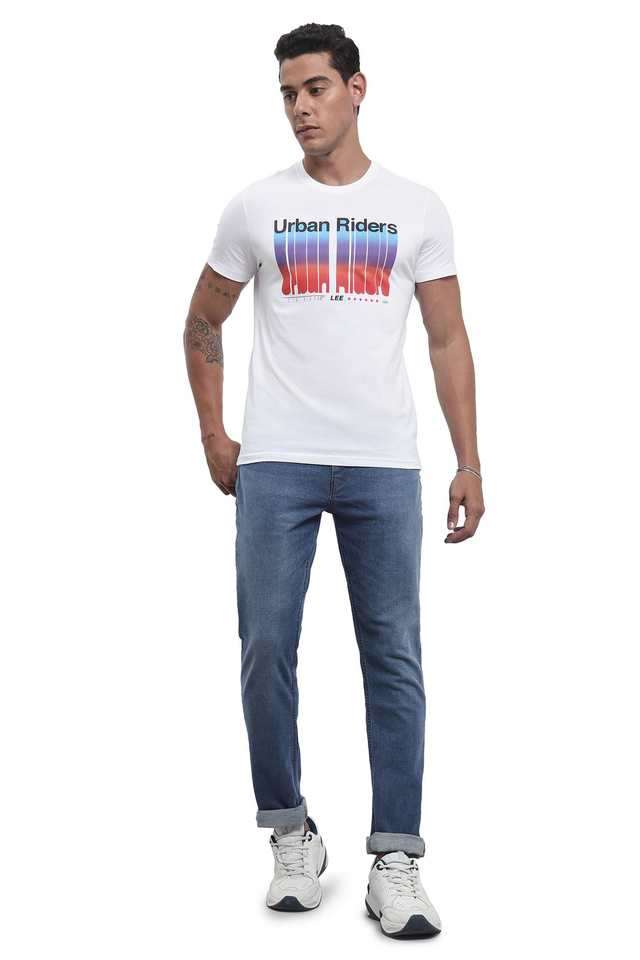 Light-Wash-Polyester-Skinny-Fit-Men-s-Jeans