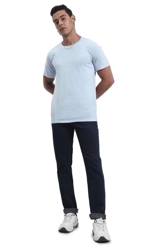 Light-Wash-Polyester-Tapered-Fit-Men-s-Jeans