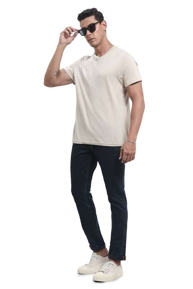 Light-Wash-Polyester-Skinny-Fit-Men-s-Jeans
