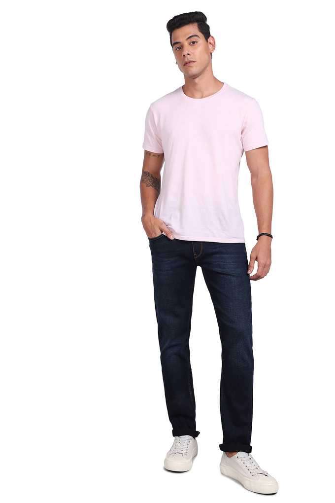 Light-Wash-Polyester-Tapered-Fit-Men-s-Jeans