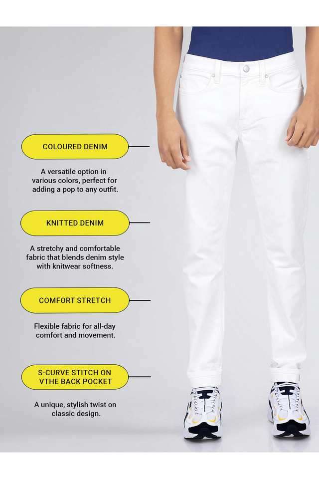 Light-Wash-Polyester-Tapered-Fit-Men-s-Jeans