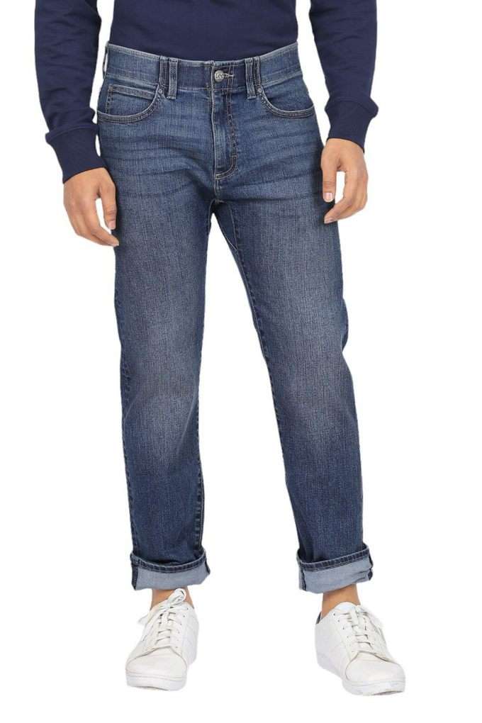 Light-Wash-Blended-Fabric-Regular-Fit-Men-s-Jeans