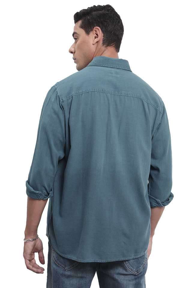 Solid-Cotton-Regular-Fit-Men-s-Casual-Shirt