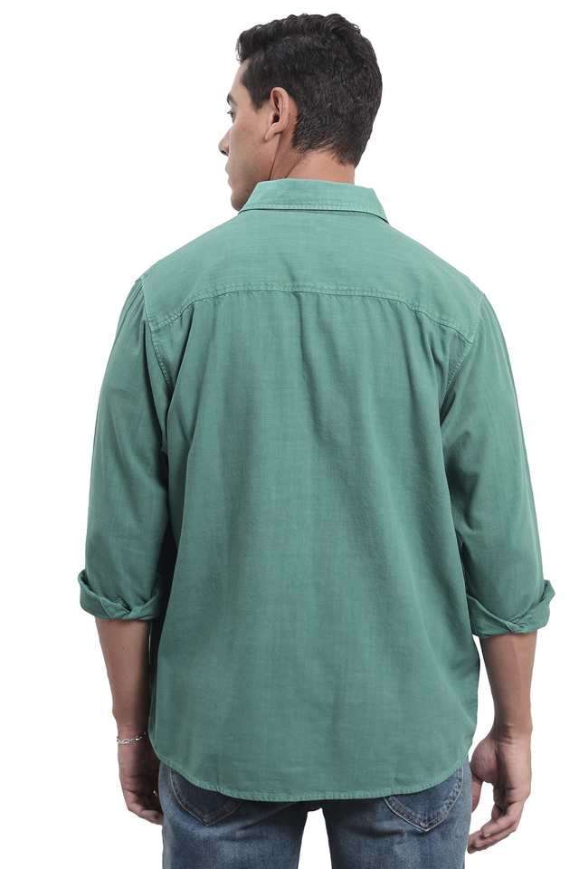 Solid-Cotton-Regular-Fit-Men-s-Casual-Shirt