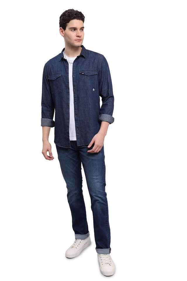 Solid-Cotton-Regular-Fit-Men-s-Casual-Shirt