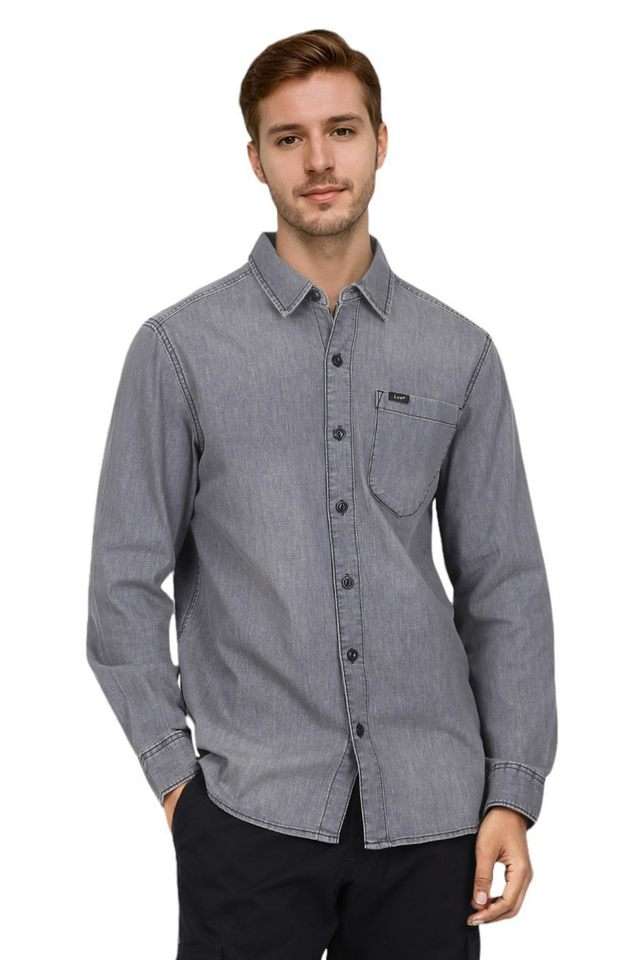 Solid-Blended-Fabric-Regular-Fit-Men-s-Casual-Wear-Shirt