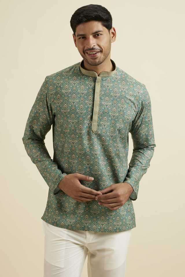 Printed-Cotton-Blend-Men-s-Casual-Wear-Kurta