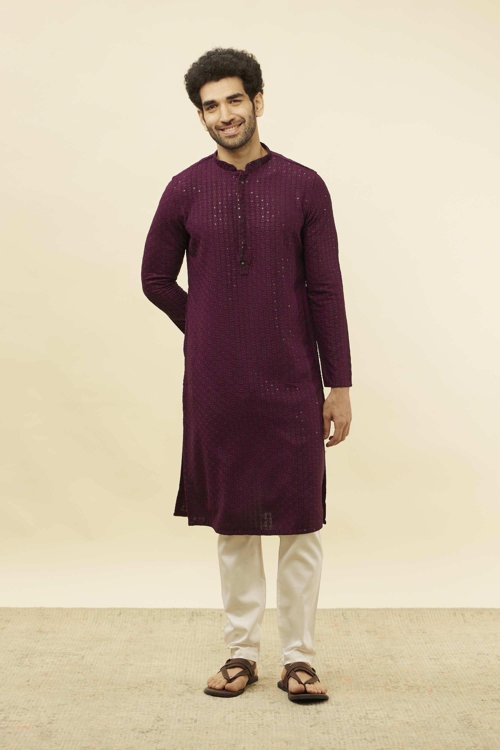Embroidered-Viscose-Regular-Fit-Men-Kurta-Set