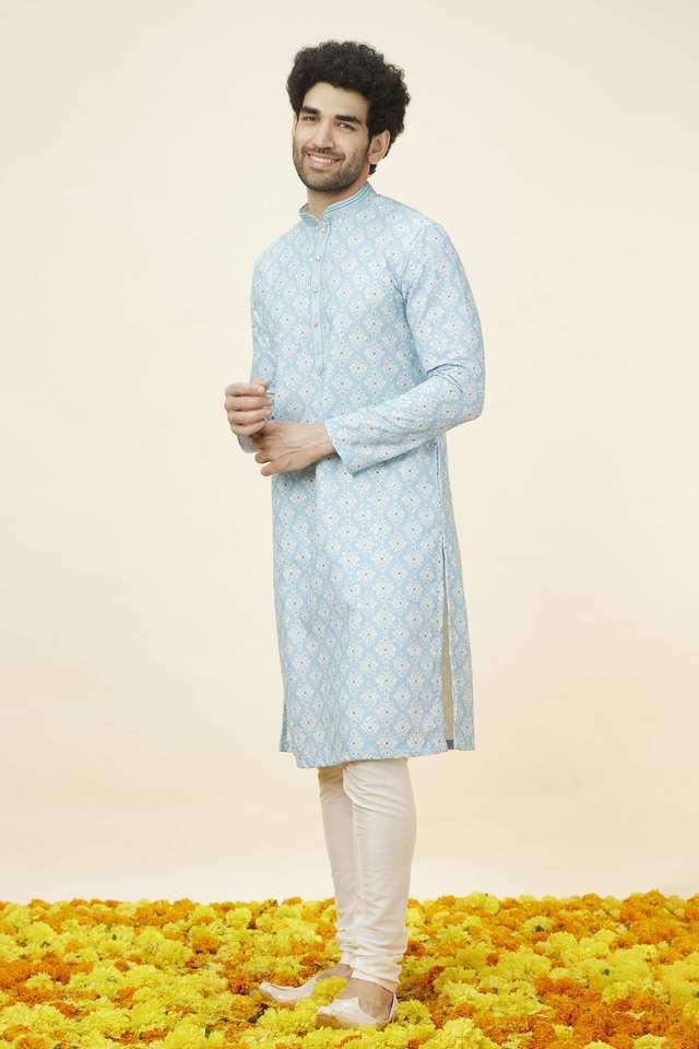 Embroidered-Full-Length-Cotton-Blend-Men-s-Kurta-Set